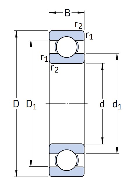 Однорядный шариковый подшипник 6314/C4