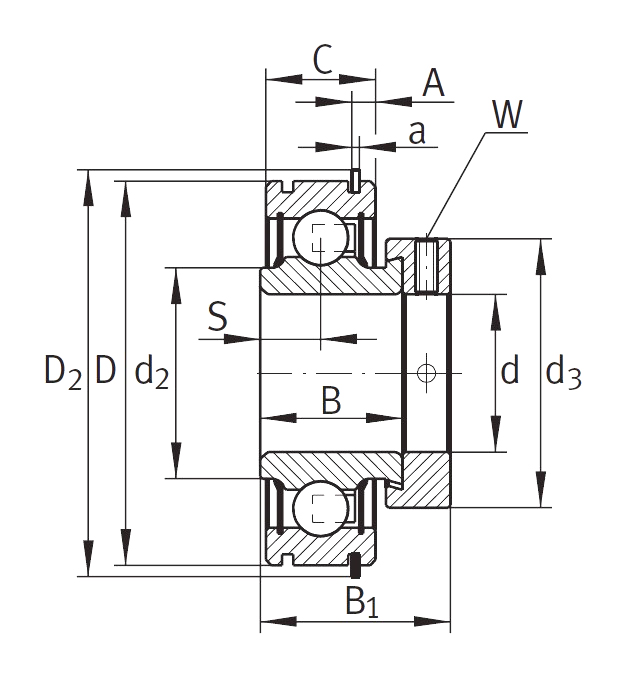 Закрепляемый подшипник RALE 3-XL-NPP-NR