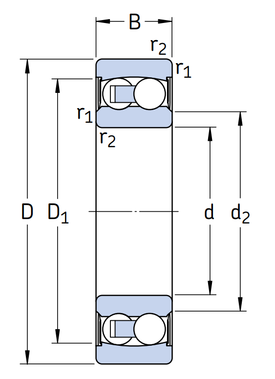 Двухрядный шариковый подшипник 2305 E-2RS1TN9