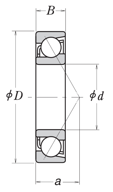 Однорядный шариковый подшипник 7301 BEAT85