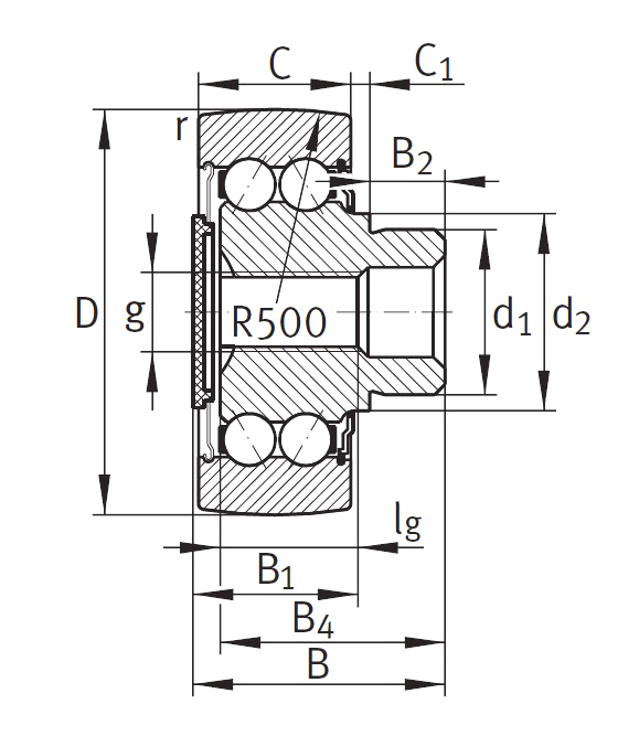 Направляющий ролик с цапфой ZL 5202 DRS