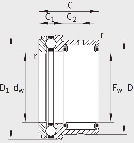 Комбинированный подшипник NKX 50 Z XL