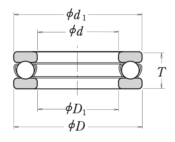 Упорный шариковый подшипник 51205 (8205)