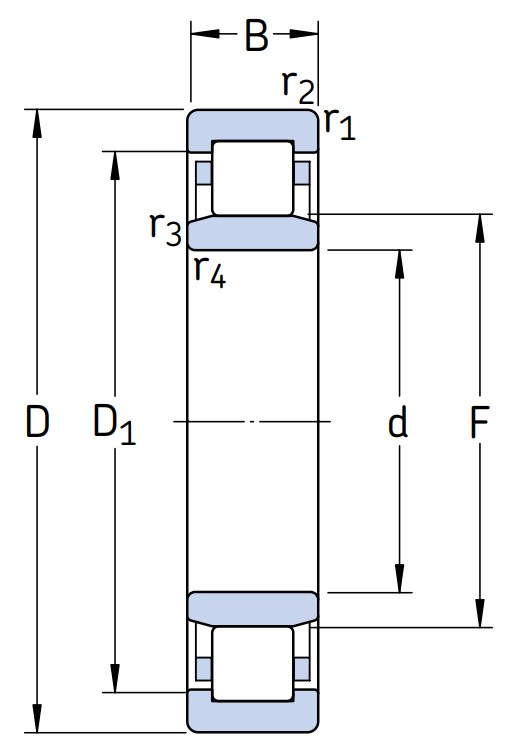 Роликовый цилиндрический подшипник NU 317 ECJ/C3