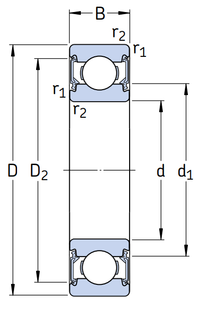 Высокотемпературный подшипник 6203 2RSH/C3 GJN