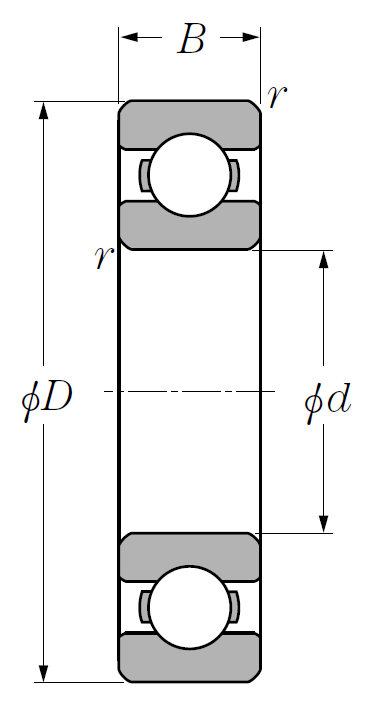 Однорядный шариковый подшипник C3 (76-414)