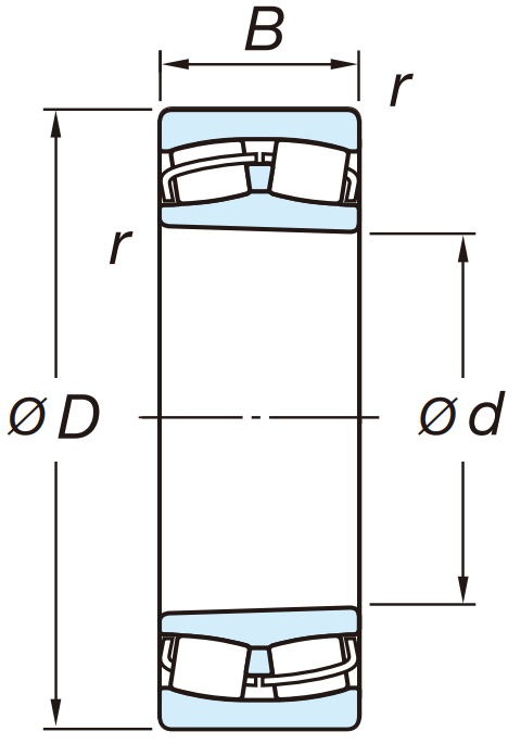 Сферический роликовый подшипник 22211 RZKW33