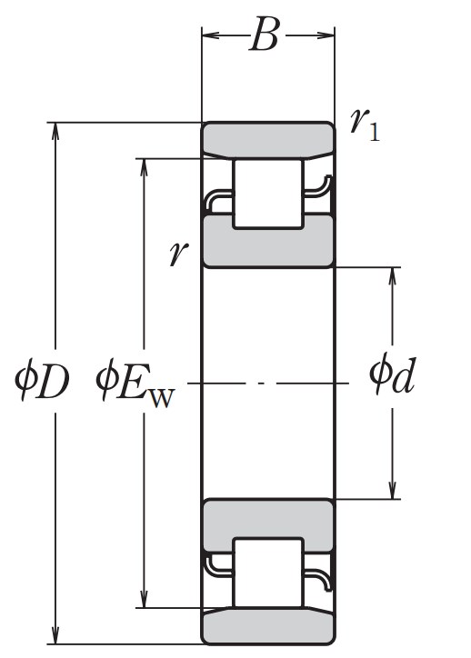 Роликовый цилиндрический подшипник N 317 W