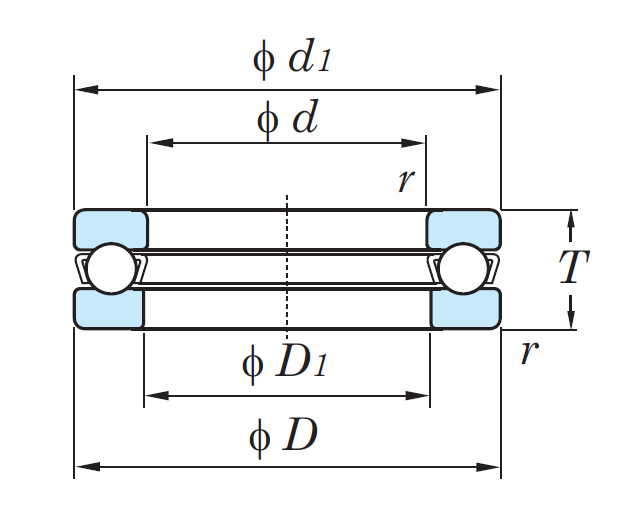 Упорный шариковый подшипник 51204 MG