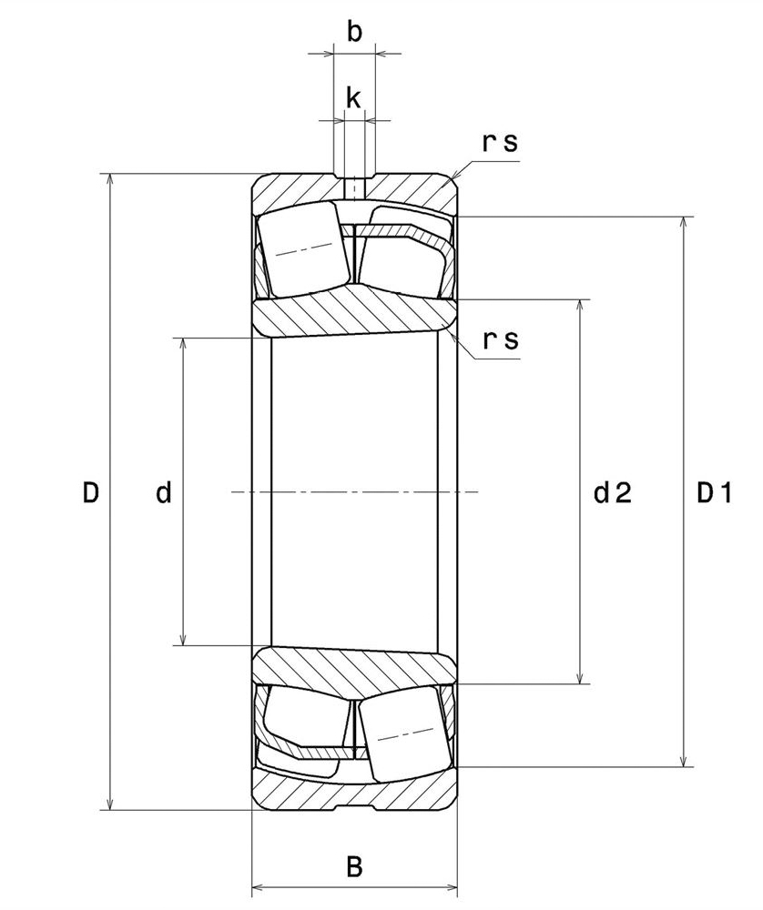 Сферический роликовый подшипник 23222 EAKW33