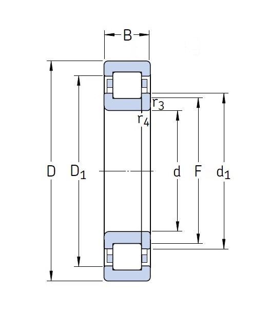 Роликовый цилиндрический подшипник NUP 205 ECP