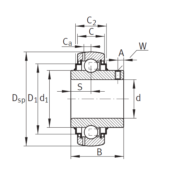 Закрепляемый подшипник GYE 30-XL-KRR-B