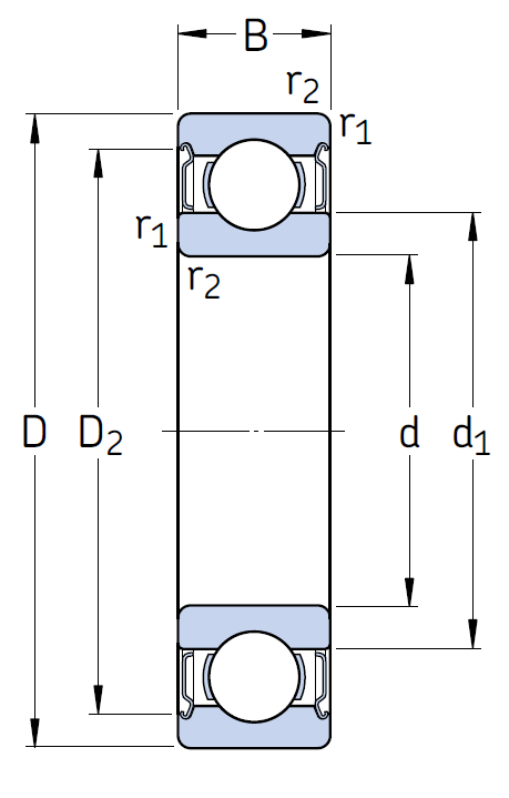 Высокотемпературный подшипник 6203 2Z/C3 GJN