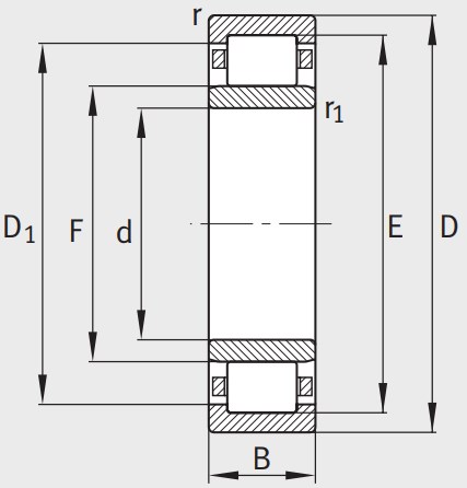 Роликовый цилиндрический подшипник NU 311 E XL TVP2