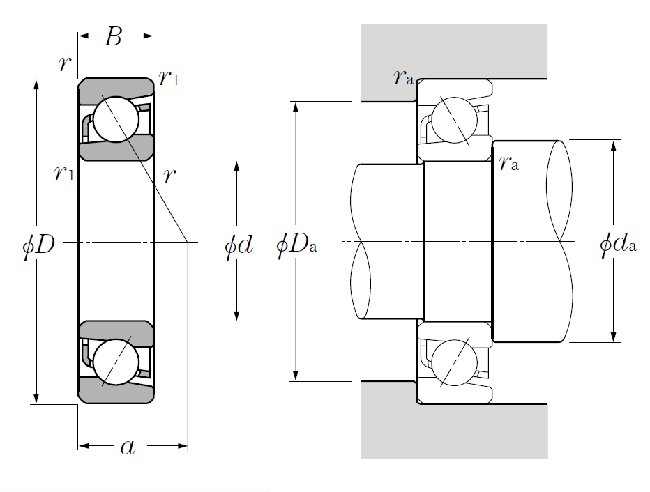 Однорядный шариковый подшипник 7204 (30204)