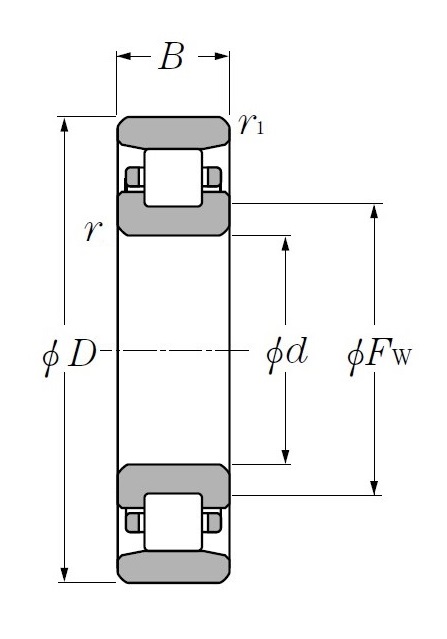 Роликовый цилиндрический подшипник N 314