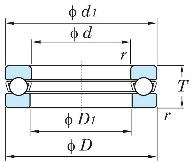 Упорный шариковый подшипник 51103 MG