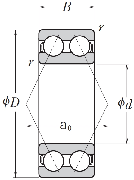 Двухрядный шариковый подшипник 5201 ZZTNG C3