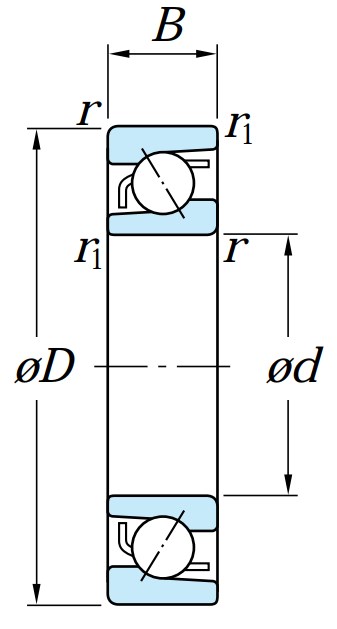 Однорядный шариковый подшипник 7314 B (66314)