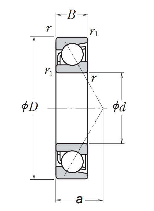 Однорядный шариковый подшипник 7010 AW