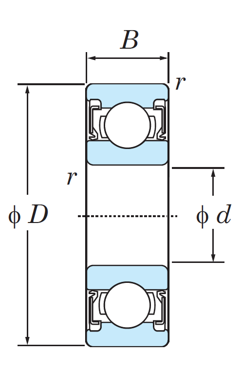 Миниатюрный подшипник 628 ZZ