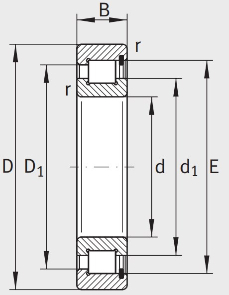 Однорядный роликовый подшипник SL18 2206 A XL