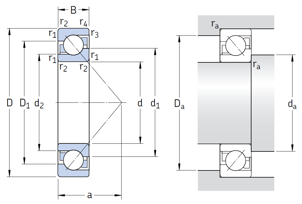 Однорядный шариковый подшипник 7200 BEP