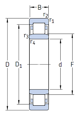 Роликовый цилиндрический подшипник NU 313 ECM/C3
