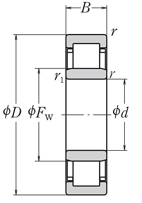 Роликовый цилиндрический подшипник NJ 317 W C3