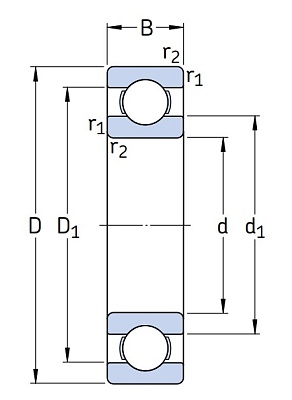 Однорядный шариковый подшипник 6314/C4