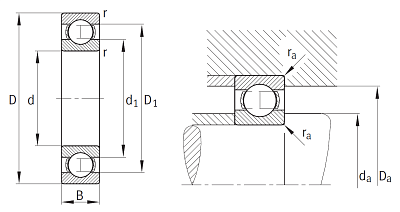 Однорядный шариковый подшипник 6314 (314)