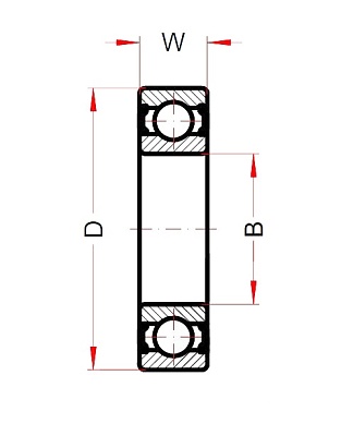 Высокотемпературный подшипник 6306 BHTS 2RS C4 VT 220° BA55 (BECO)