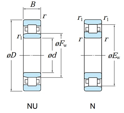 Роликовый цилиндрический подшипник N 317