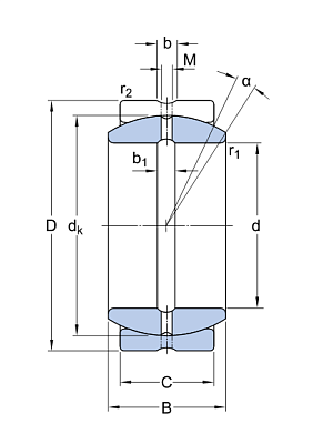 Сферический радиальный подшипник скольжения GE 17 ES