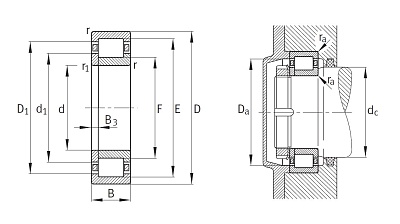 Роликовый цилиндрический подшипник NUP 2310 EM1.C3