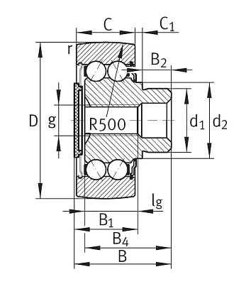 Направляющий ролик с цапфой ZL 5202 DRS