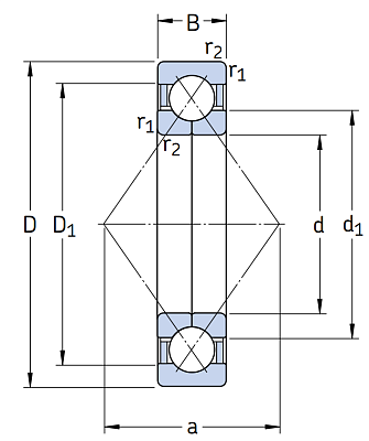 Радиально-упорный шариковый подшипник QJ 207 N2MA/C2L