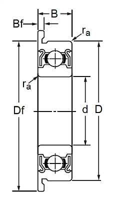 Подшипник с фланцем на наружном кольце F 623 ZZMC3