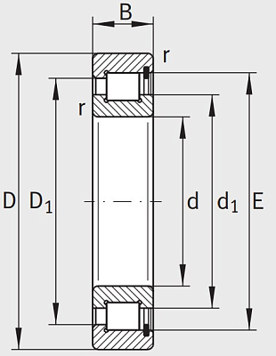 Однорядный роликовый подшипник SL18 2209 A XL