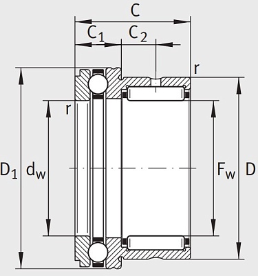 Комбинированный подшипник NKX 50 Z XL
