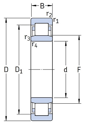Роликовый цилиндрический подшипник NU 317 ECJ/C3