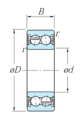 Двухрядный шариковый подшипник 5203 2RS