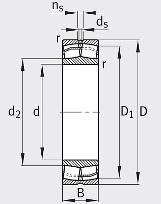 Сферический роликовый подшипник 22211 E1 XL C3