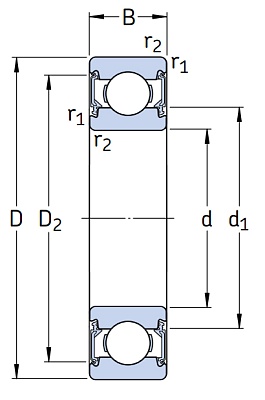 Высокотемпературный подшипник 6203 2RSH/C3 GJN