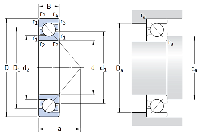 Однорядный шариковый подшипник 7204 BEP