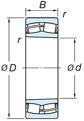Сферический роликовый подшипник 22211 RZKW33