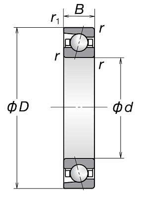 Однорядный шариковый подшипник 7211 BW