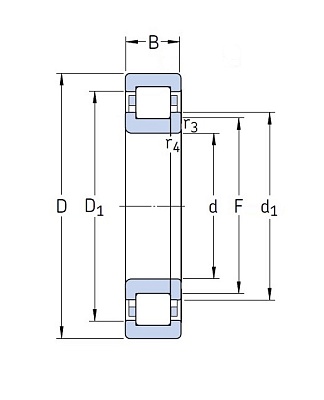 Роликовый цилиндрический подшипник NUP 205 ECP