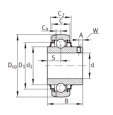 Закрепляемый подшипник GYE 30-XL-KRR-B