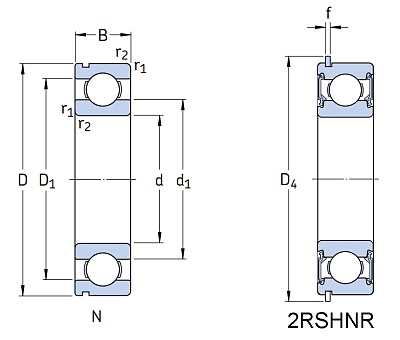 Высокотемпературный подшипник 6201-2RSHNR/C3GJN